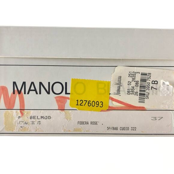 Manolo Blahnik Vintage Chain Link Brown Suede Kitten Heel Pointed Toe Mules 37 - Picture 12 of 12